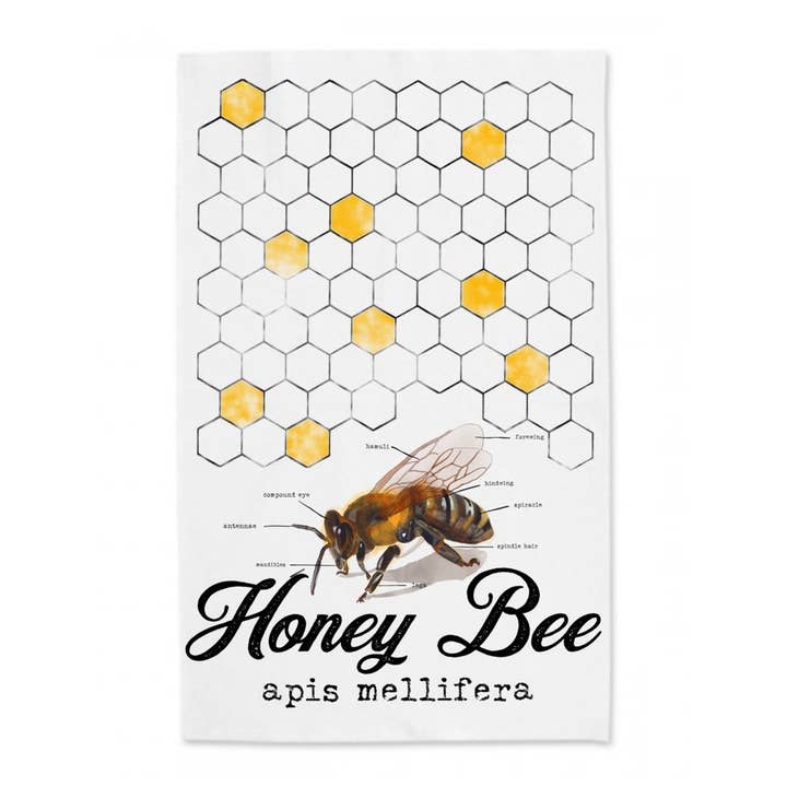 Honey Bee Tea Towel for wholesale by Sweetgum Studio