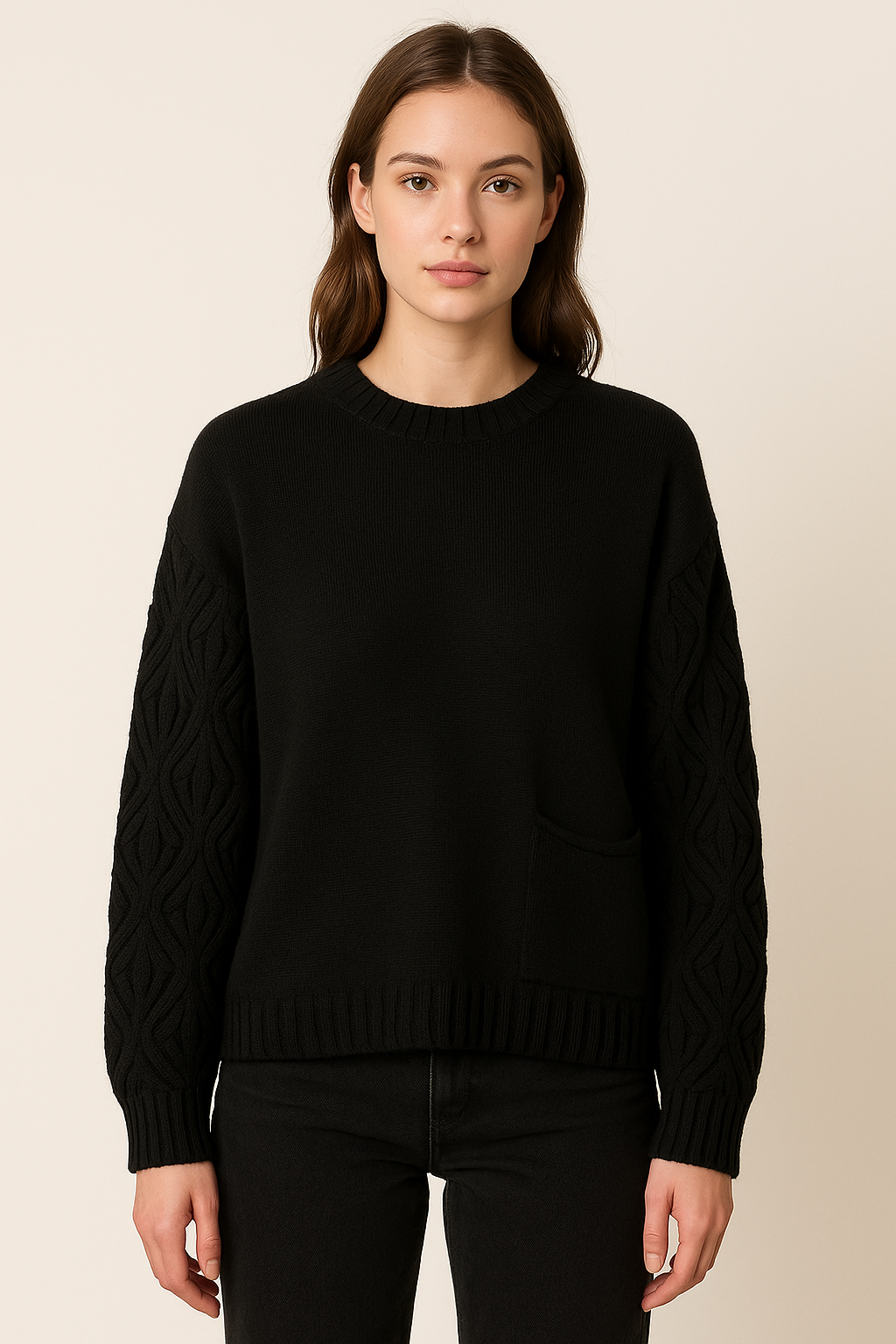 Lucy Sparks – wholesale Knitted jumper – Women′s – SOFT KNIT JUMPER WITH SPECIAL SLEEVE KNITTING DESIGN2