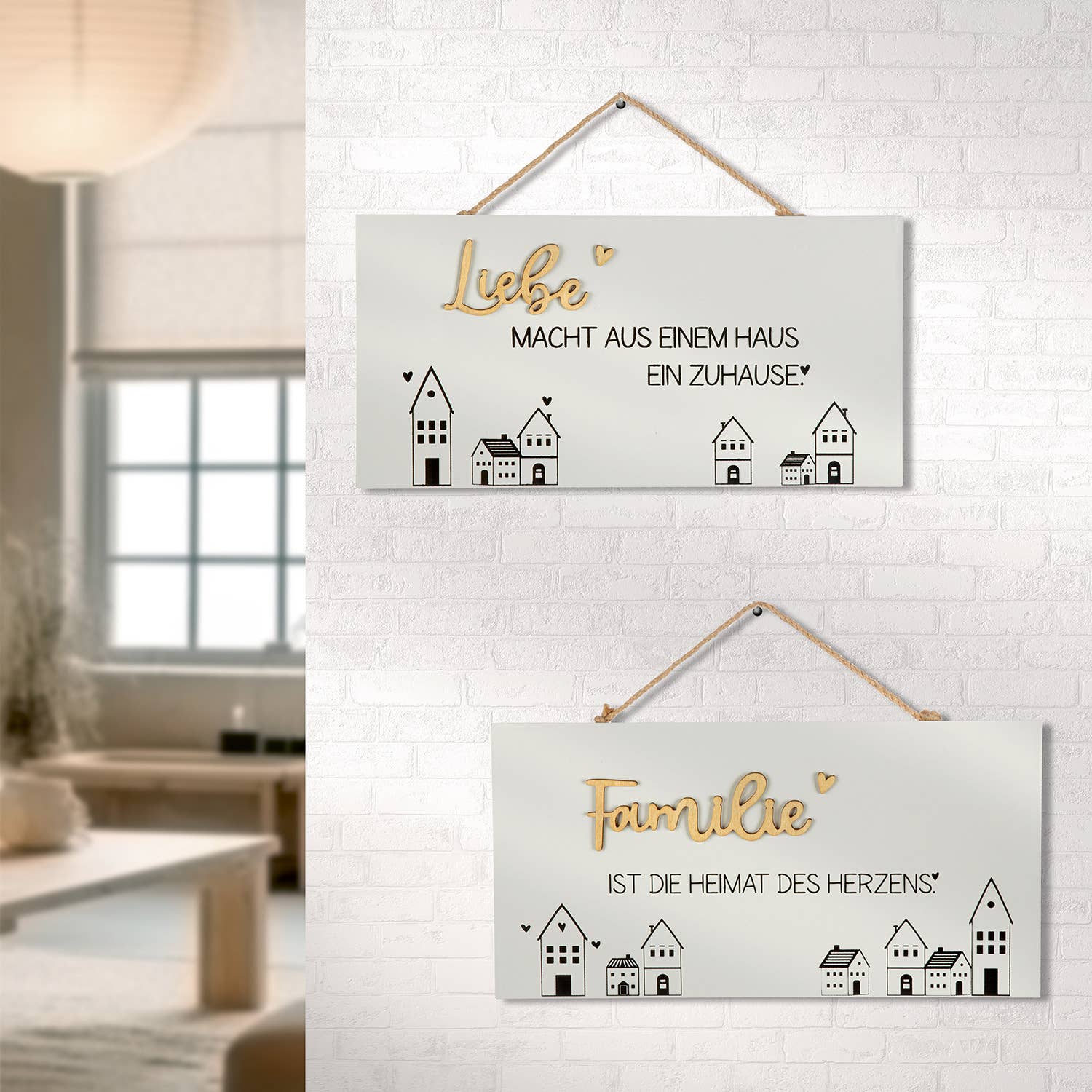 weiß Schild rechteckig Familie 2-sort. weiß H. 16 cm, VE 12 für den Großhandel auf Faire1