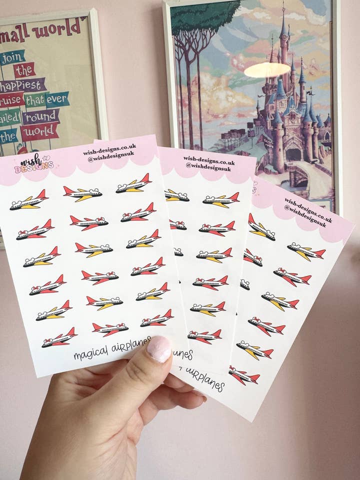 Hoja de pegatinas de vinilo de aviones mágicos para venta al por mayor de Wish Designs