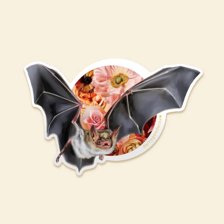 Lunar Bat | Adesivo per la vendita all'ingrosso da parte di Whimsical Art by Darcy Goedecke