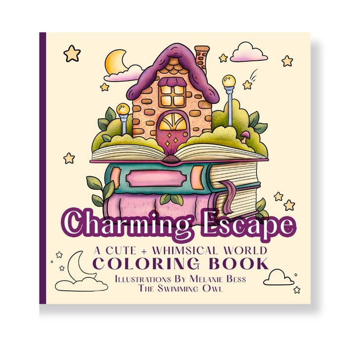 The Swimming Owl - Wholesale Coloring Book - Adult - Charming Escape Coloring Book For Adults, Teens, + Kids