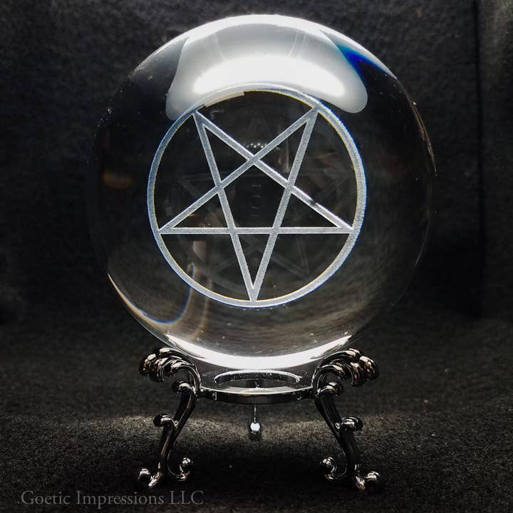Pentagram Crystal Ball for wholesale by Goetic Impressions