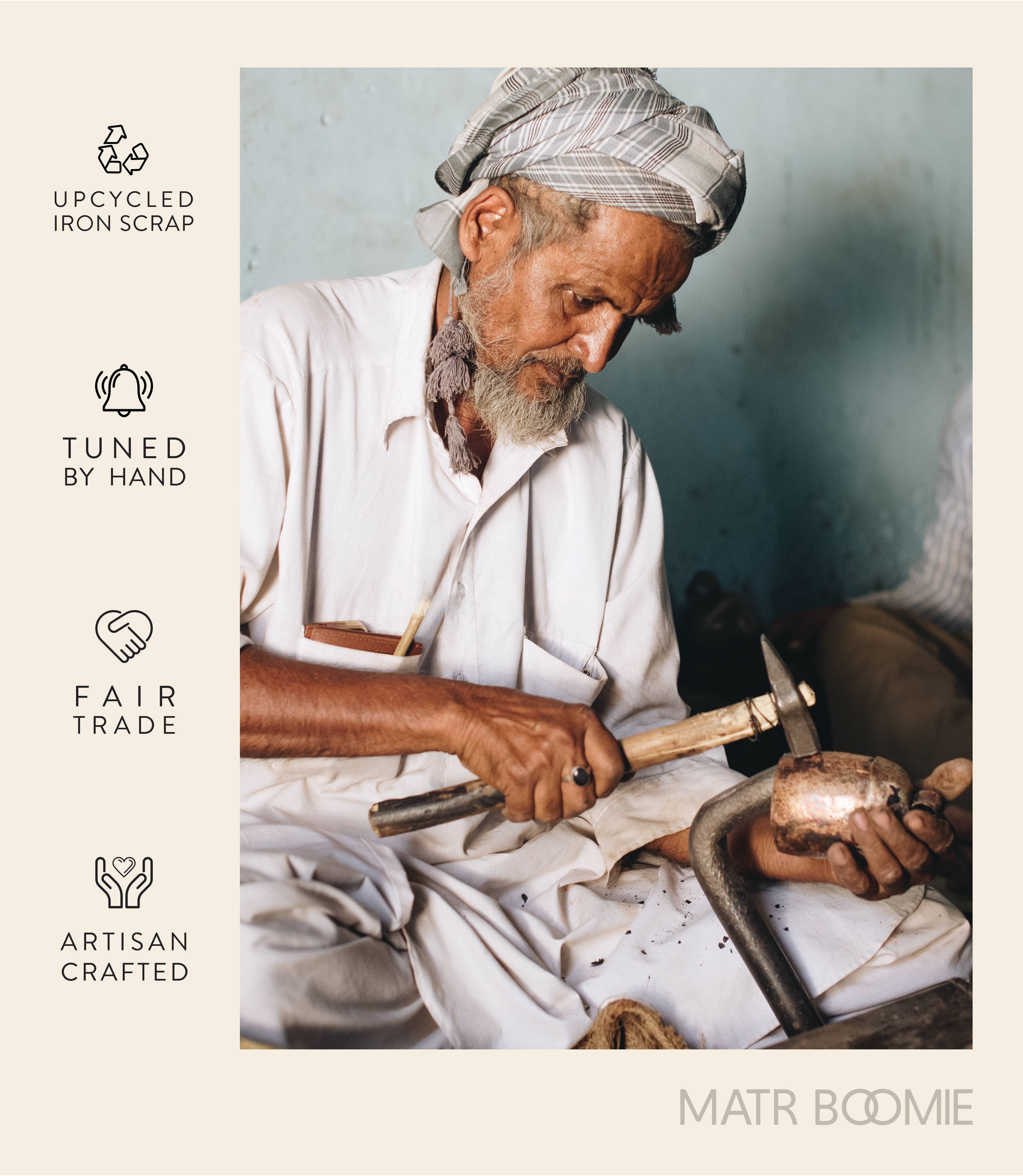 Matr Boomie Fair Trade - Vente Affichette de porte - Support de porte en macramé à forme de cloche conique, réglé à la main, issu du commerce équitable4