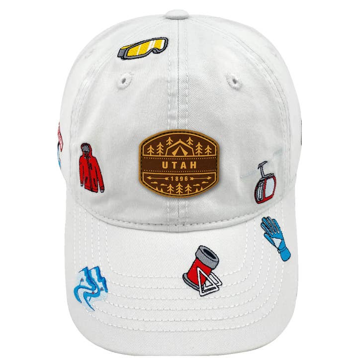 Utah Ski Adventure Bestickte Baseballkappe – Schneemountain Winter Outdoor Reisehut für den Großhandel von Northern Icons Creations INC