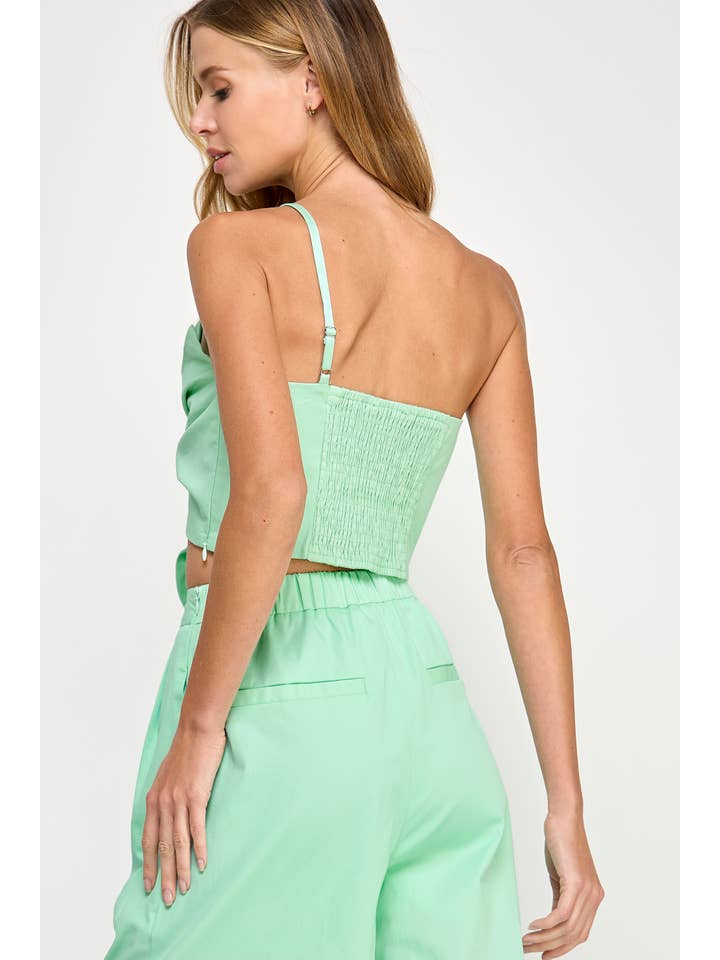 Strut & Bolt - Wholesale Shirt - Women's - One-Shoulder Knotted Flower Bow Crop Top29