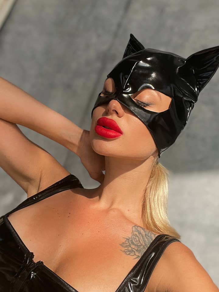 Devils Boutique - Wholesale Costume - Women's - Latex Sexy Cat Mask Cosplay Cat Mask Latex Cat Fetish Mask0