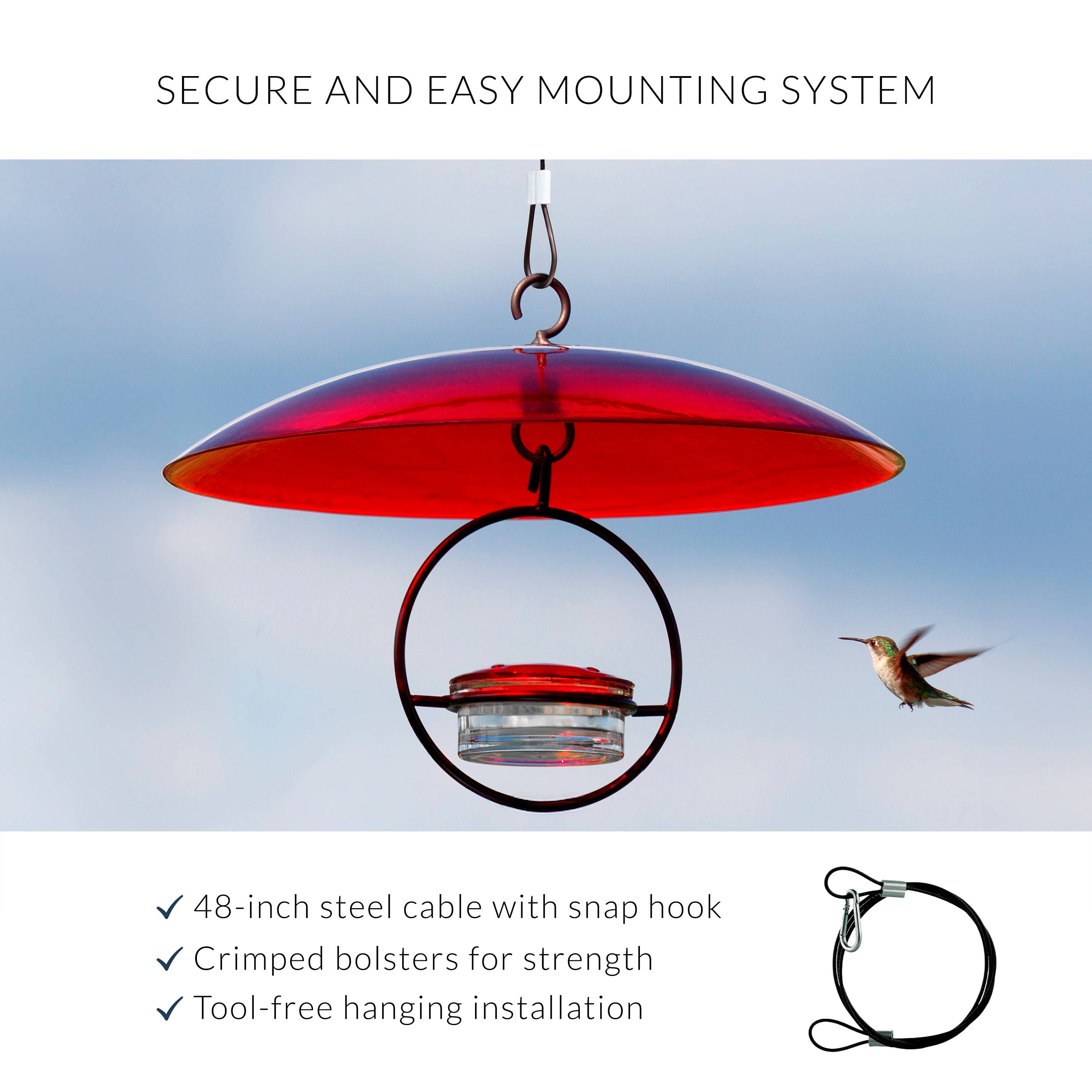 Couronne Co. - Wholesale Bird Feeder - Mosaic Birds Easy Hook Hanging Steel Cable1