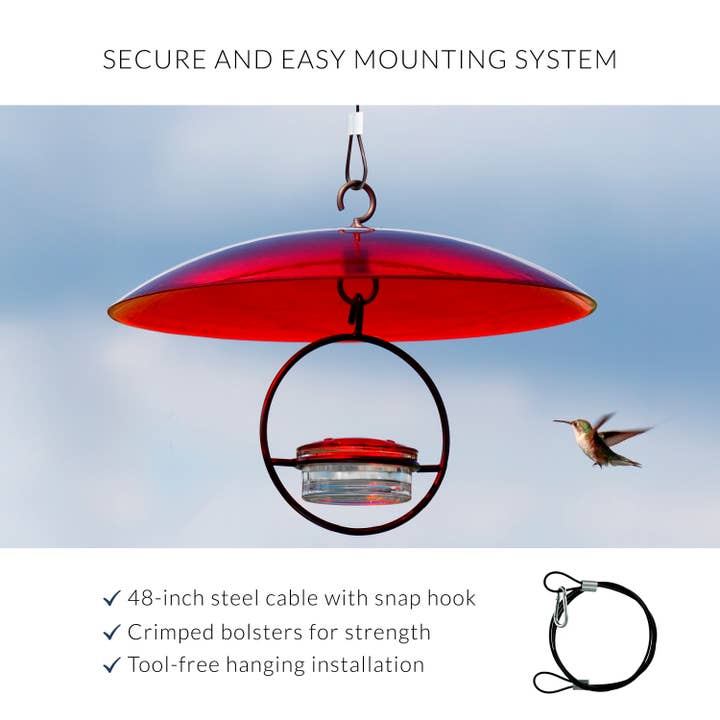 Couronne Co. - Wholesale Bird Feeder - Mosaic Birds Easy Hook Hanging Steel Cable1