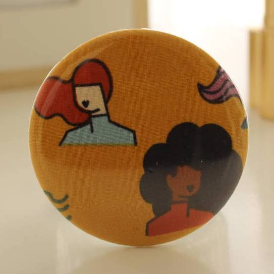 Miroir de poche Bella afro roux pour la vente par Sabrina Trefle