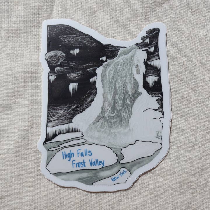 High Falls Frost Valley, New York Sticker for wholesale by Sisters' Sunflowers