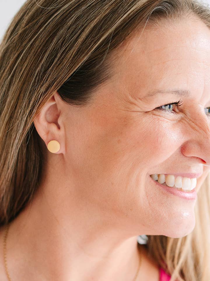 Simple Stud Earrings | Minimalist Style | Butter Yellow for wholesale by Kylee Said So