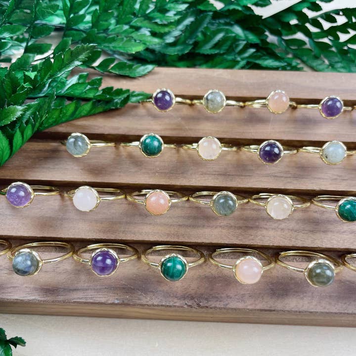 Ewelina Pas Jewelry - Wholesale Single Stone/Solitaire Ring - Delicate Gold Dome Gem Ring4