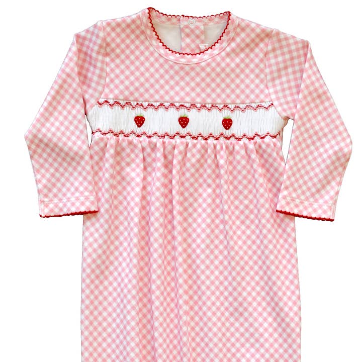 Rosafarbenes Gingham-Kleid für den Großhandel von Pineapple Sunshine