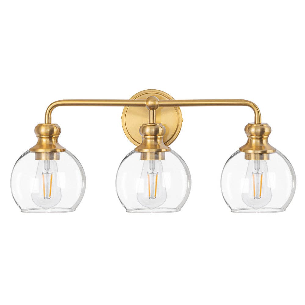 Brio Lighting - Vente Lustre/Suspension - Lampe de vanité moderne à 3 lumières Irvine Gold2