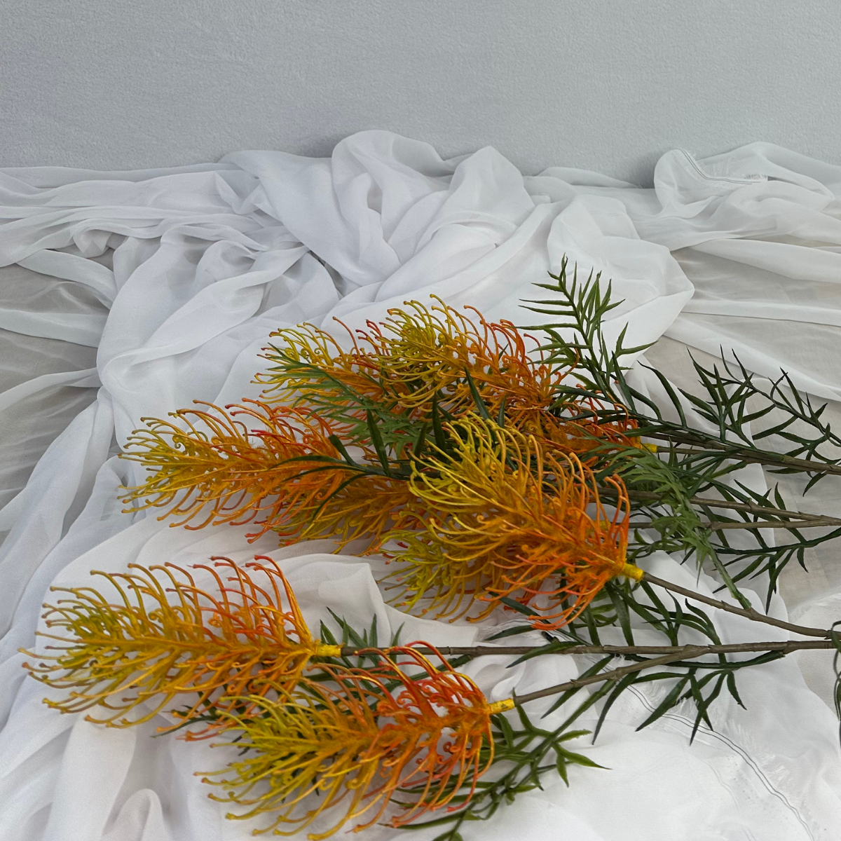Realistic Artificial Flowers - Wholesale Artificial flowers - Grevillea Flower Spray Sunset Orange - Realistic Artificial Flowers4
