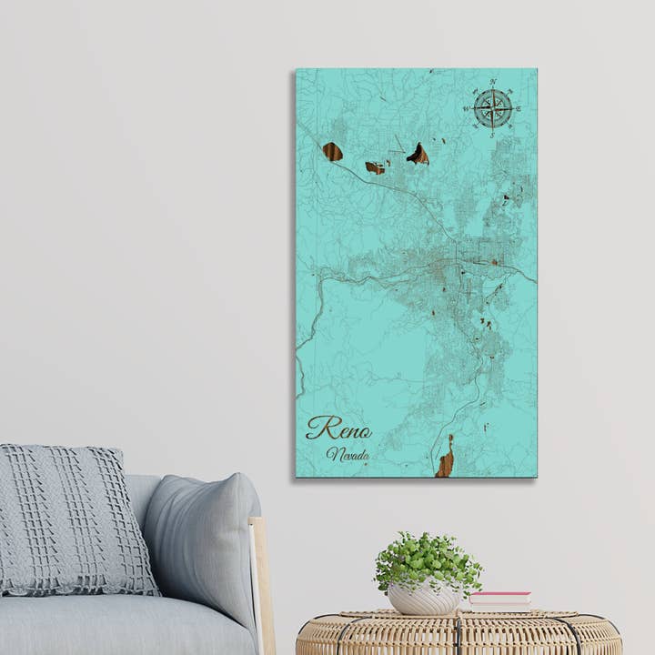 Nevada: mappa stradale di Reno per la vendita all'ingrosso da parte di Fire & Pine