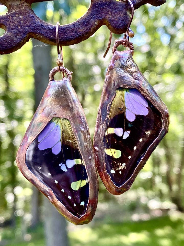 Brincos Roxo Roxo Cobre Electroformado por atacado de The Posh’mina