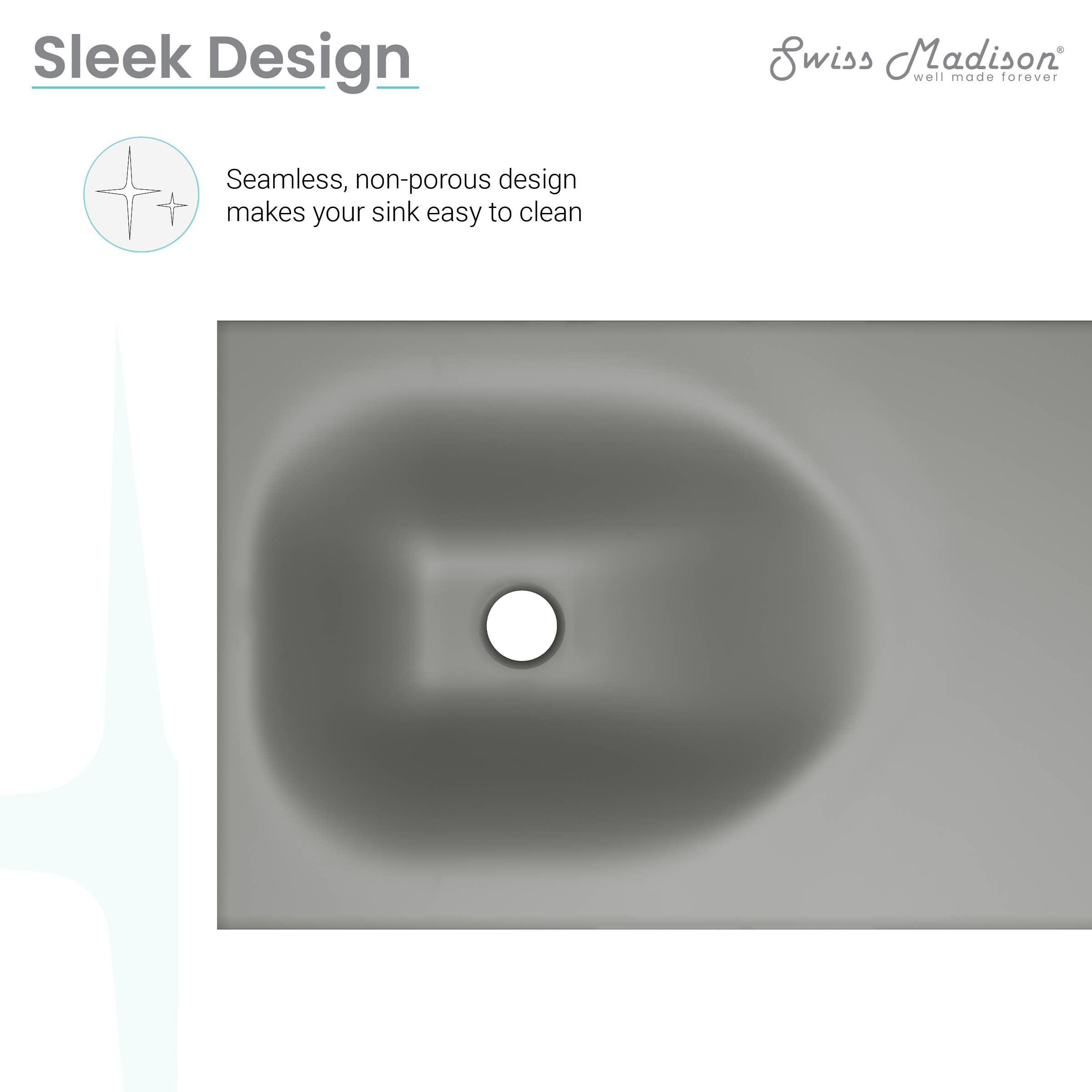 Swiss Madison - Wholesale Bathroom Accessory Set - Lisse 24" Rectangle Concrete Wall-Mount Bathroom Sink3