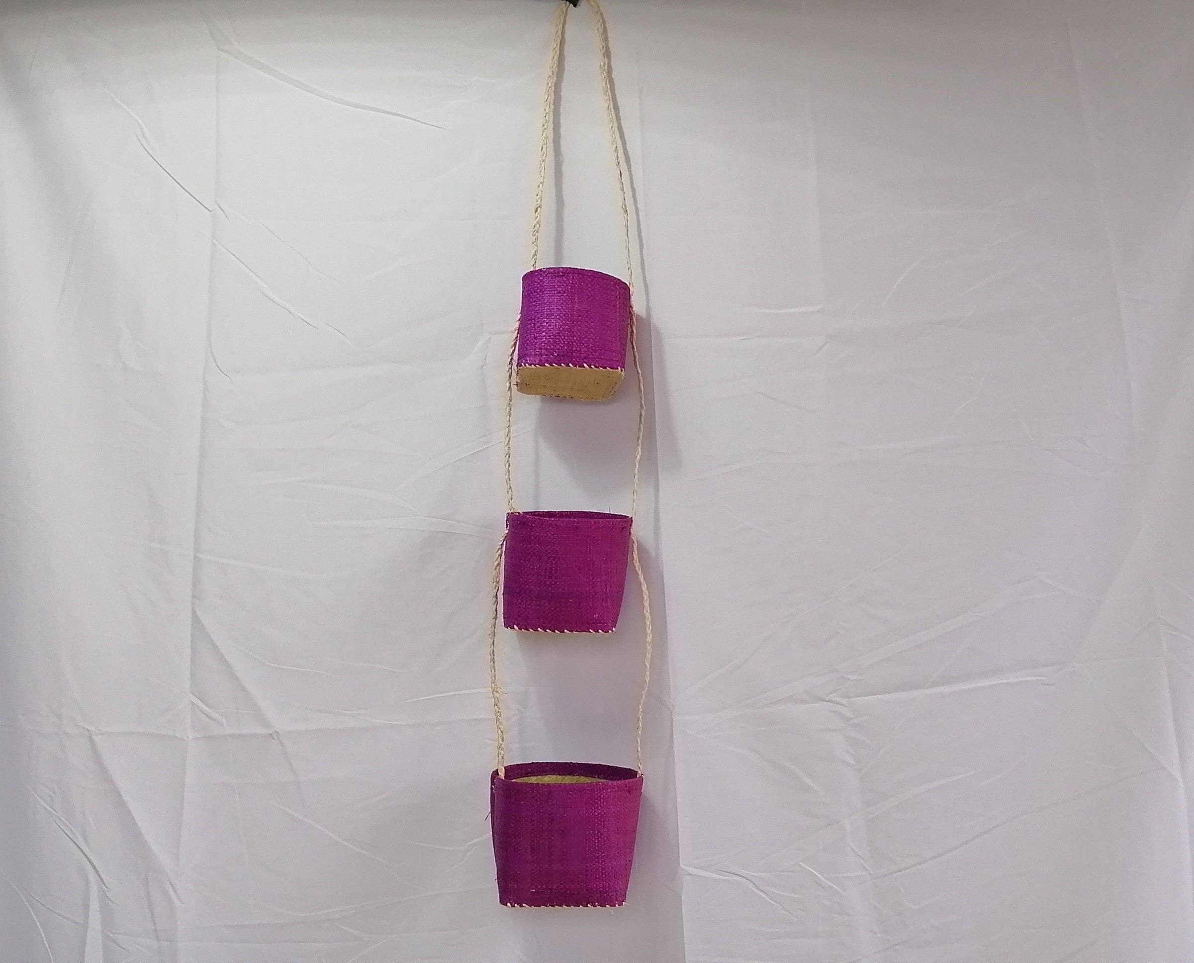 Boutique Huléti - Wholesale Hanging planter - Hanging baskets in Rabane to hang/Spice holder, plants to hang or various storage - 5 COLORS to CHOOSE FROM - HANDMADE -6