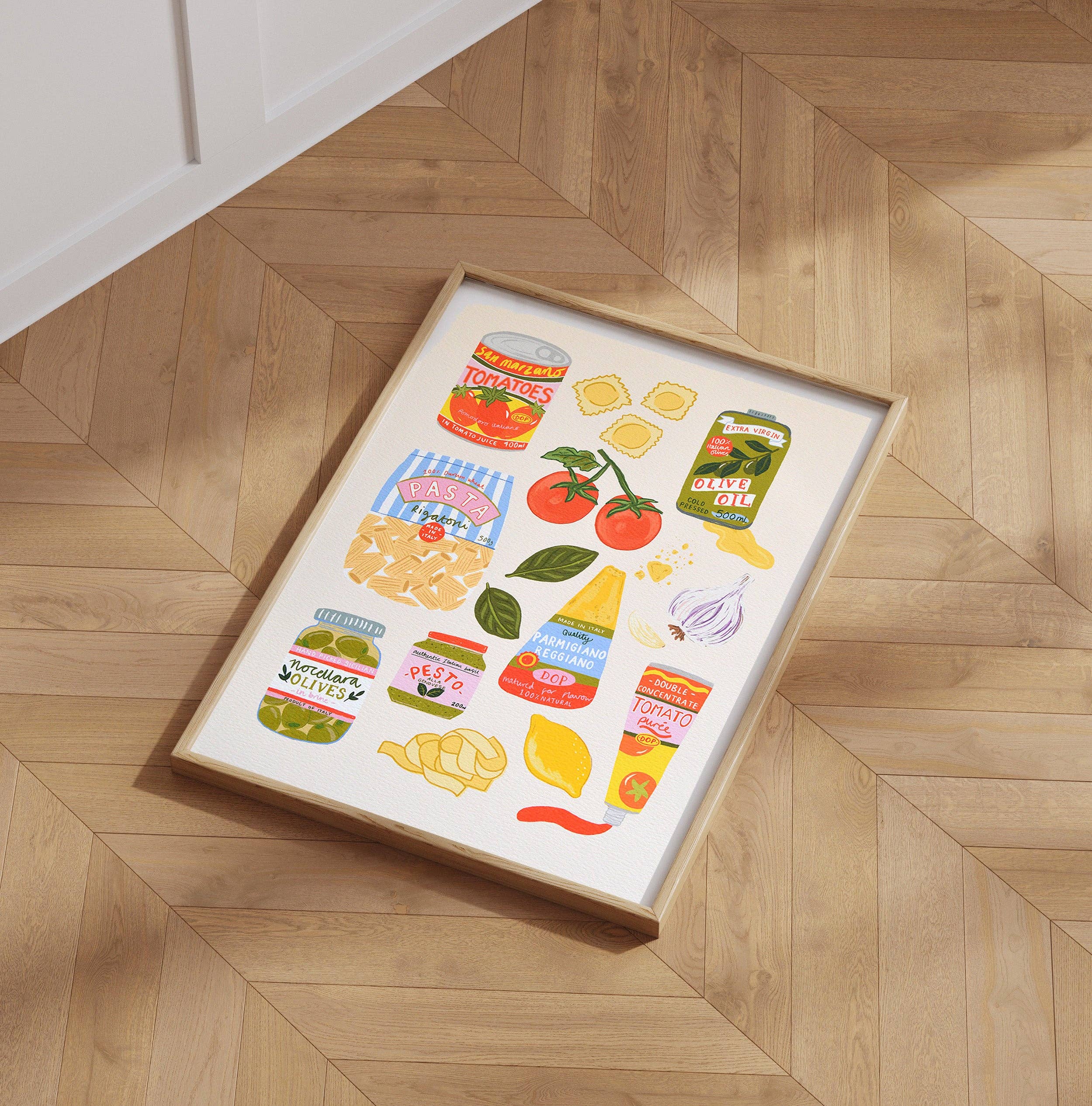 Laura Barnes Wholesale Ltd – wholesale Art print – Italian ingredients Art Print