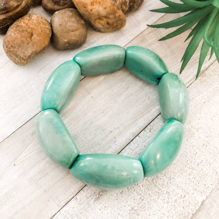 River Rocks Bracelet - Aqua for wholesale by Costa Sierra