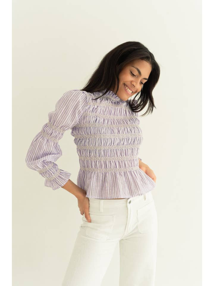MindTraveler - Wholesale Blouse - Women's - Rocío Lavender Blouse1