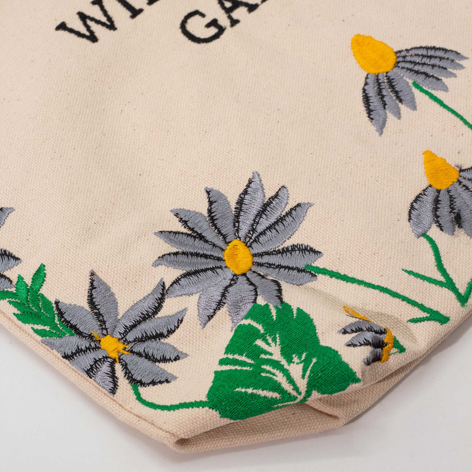 Agnes + Cat – wholesale Tote bag – Women's – Cotton Tote with Embroidery - Wildflower Garden Purple 1