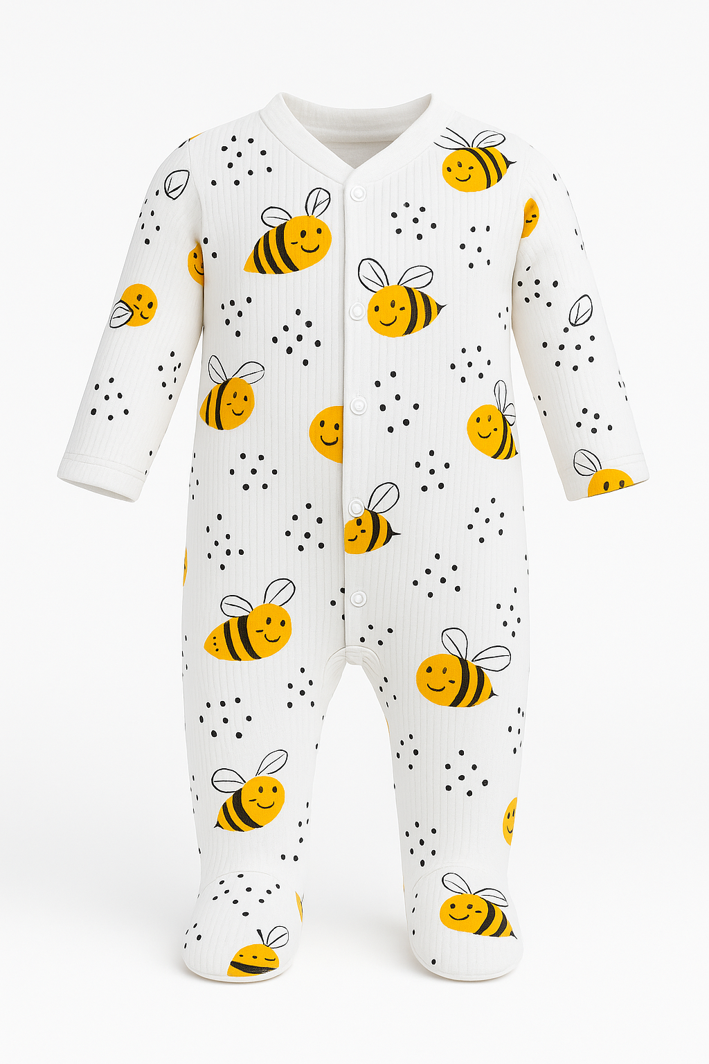 Himmelberg Baby – wholesale Sleepsuit – Baby – Honeybee Hugs Ribbed Baby Sleepsuit0