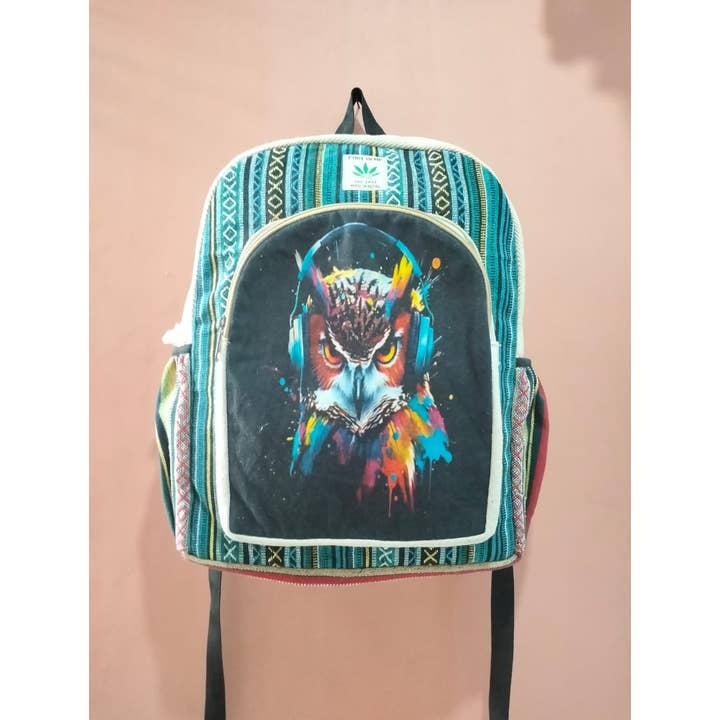 Avatar Imports LLC - Wholesale Backpack - Unisex - Large Hemp Bags - Pure Hemp with Gheri Design1