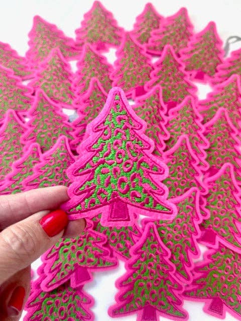 sequinandstiches - Wholesale Patch - Christmas Tree Patch, Pink Patch, Embroidered Patch, Trucker Hat Patch, Christmas Patch, Iron on Patch, DIY Patch, Patch for Hat, Holiday patch4