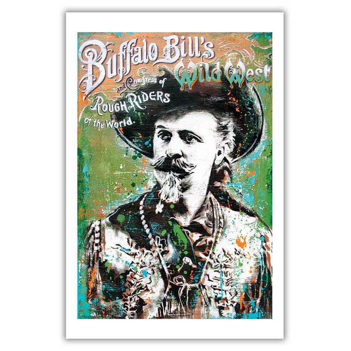Buffalo Bill Cody Art Print 12 x 18" for wholesale by Point Blank Art & Design