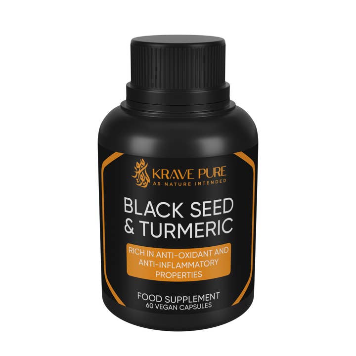 60 Vegan Black Seed and Turmeric Capsules for wholesale by Krave Pure