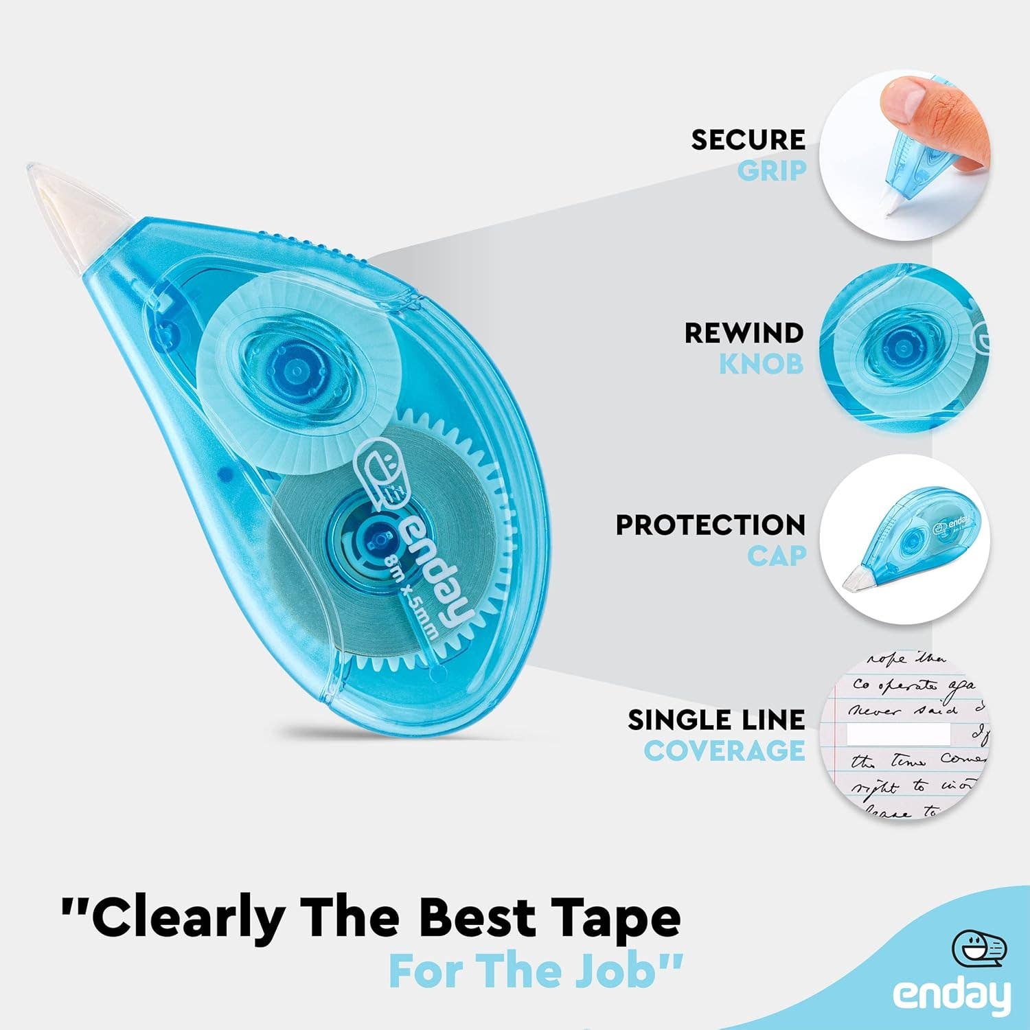 enday – Fita por atacado – Fita Corretiva White Out 5 mm x 314'' (Pack de 6)2