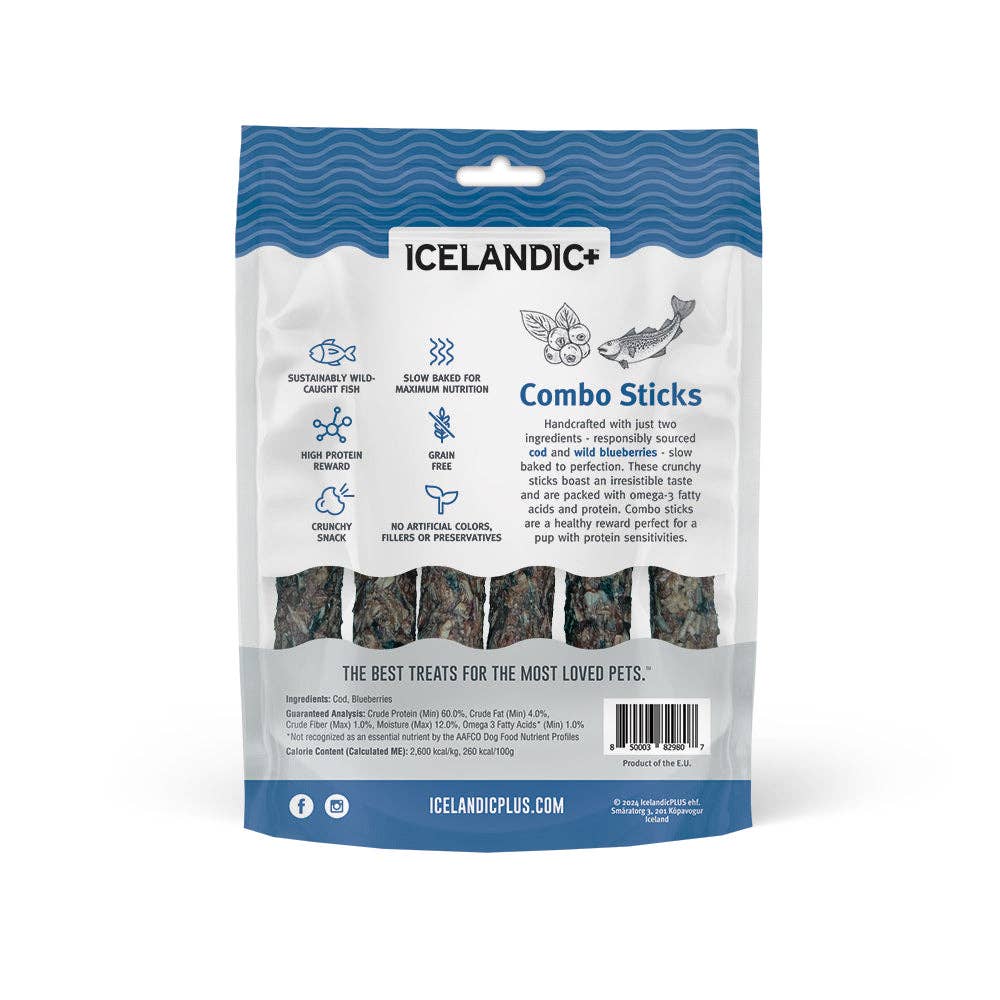 Icelandic+ - Wholesale Pet Treats - Dog - Cod & Blueberry Combo Sticks For Dogs4