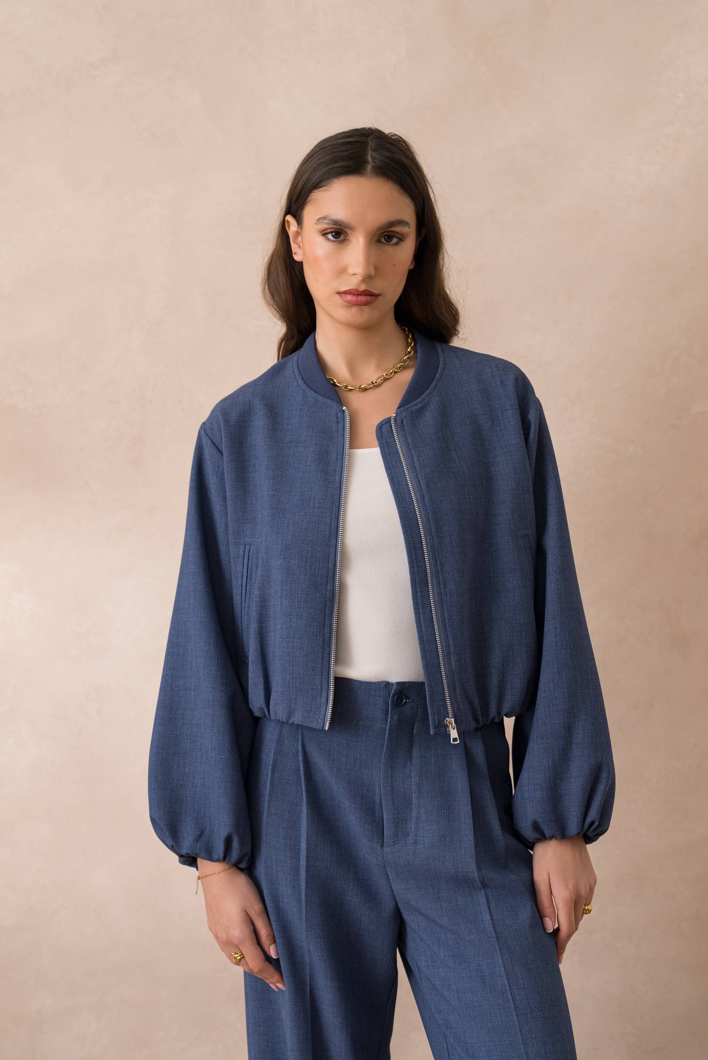 Attentif Paris - Wholesale Bomber Jacket - Women's - [Aura] Short bomber jacket with classic collar13