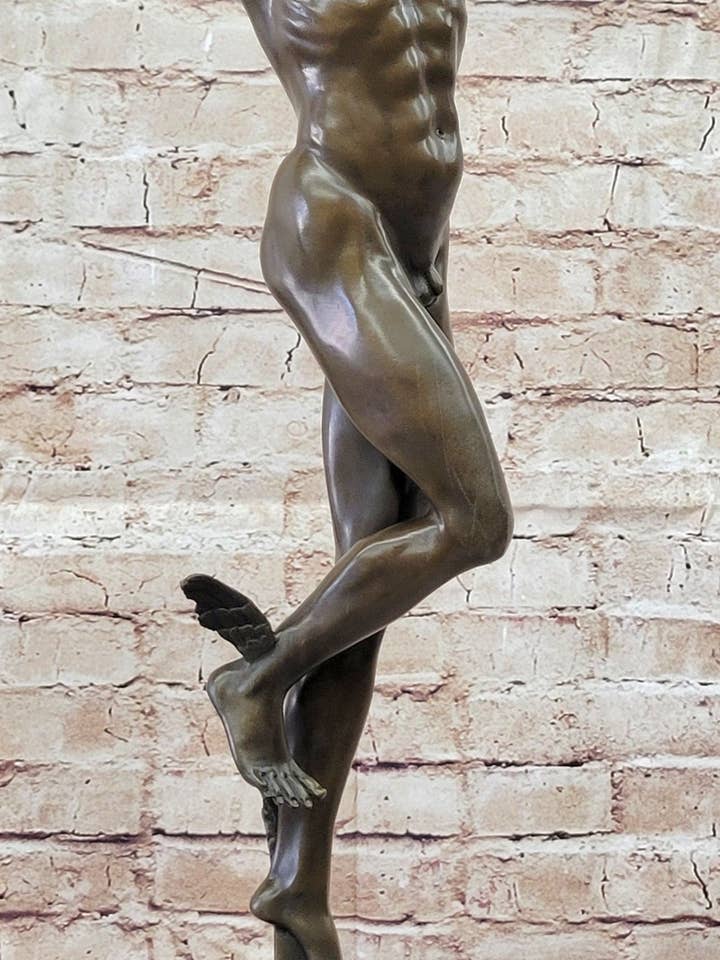Nude Flying Mercury Hermes Bronze Art Sculpture By Cellini Greek Roman Mythology for wholesale by Bronzhaus