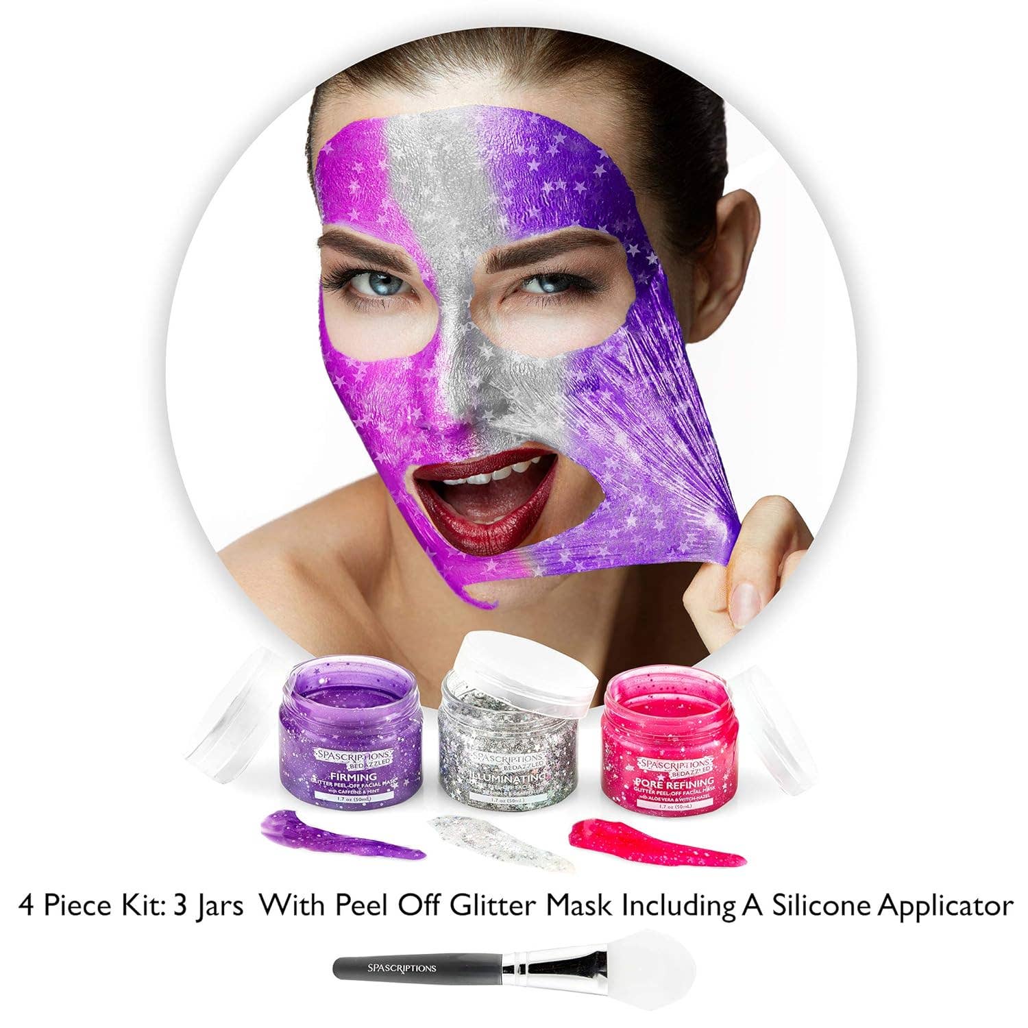 Innovarix - Wholesale Skincare Face Mask - Spascriptions BeDazzled Glitter Peel-Off Face Mask - Trio6
