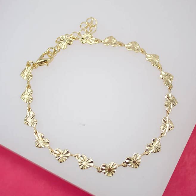 Bracciale a cuore pieno in oro 8K per la vendita all'ingrosso da parte di MIA Jewelry
