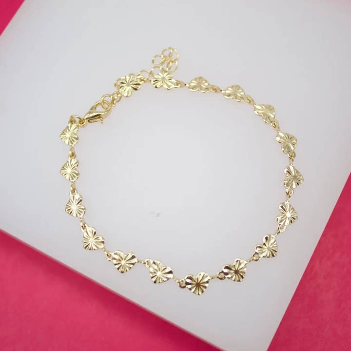 MIA Jewelry - Wholesale Charm/Dangle Bracelet - 8K Gold Filled Designed Heart Bracelet