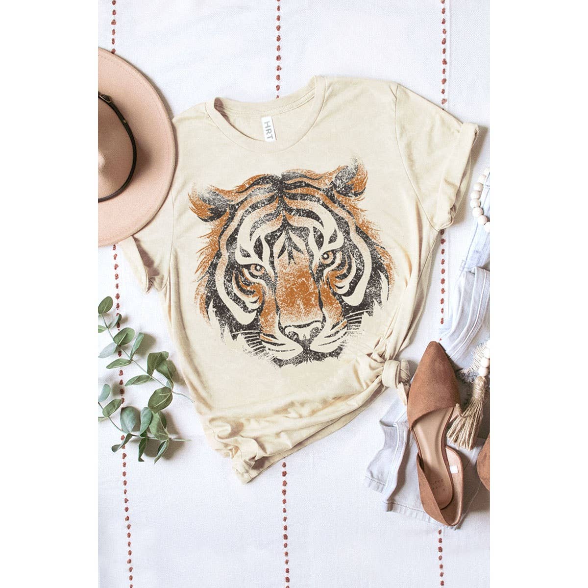 HRTandLUV - Wholesale Screen printed t-shirt – Women′s - TIGER BIG FACE MINERAL GRAPHIC TEE4