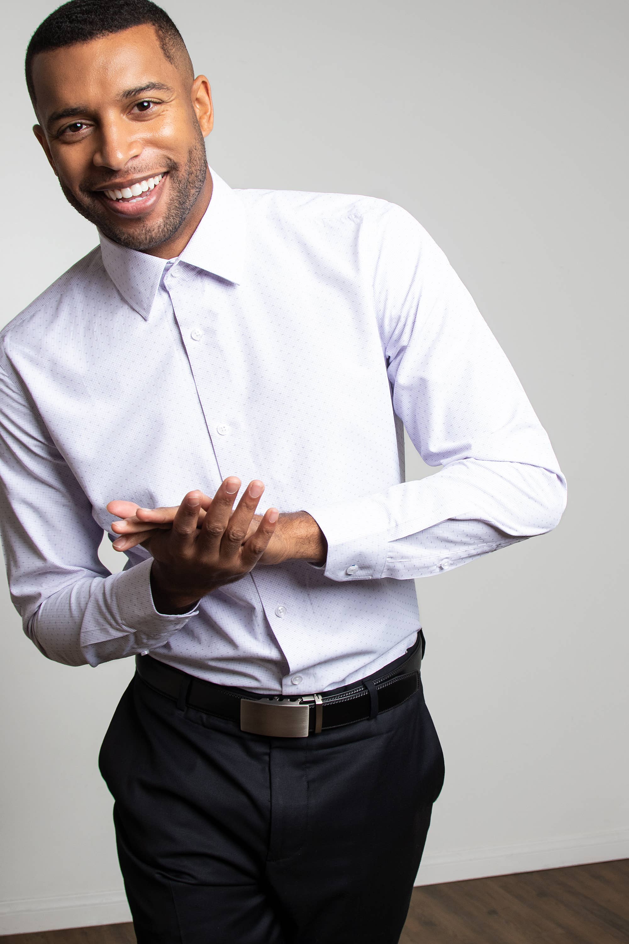 Alynn – Großhandel Hemd mit Button-down-Kragen – Herren – Evan Herrenhemd in klassischer Passform, Aqua-Violett, von Alynn3