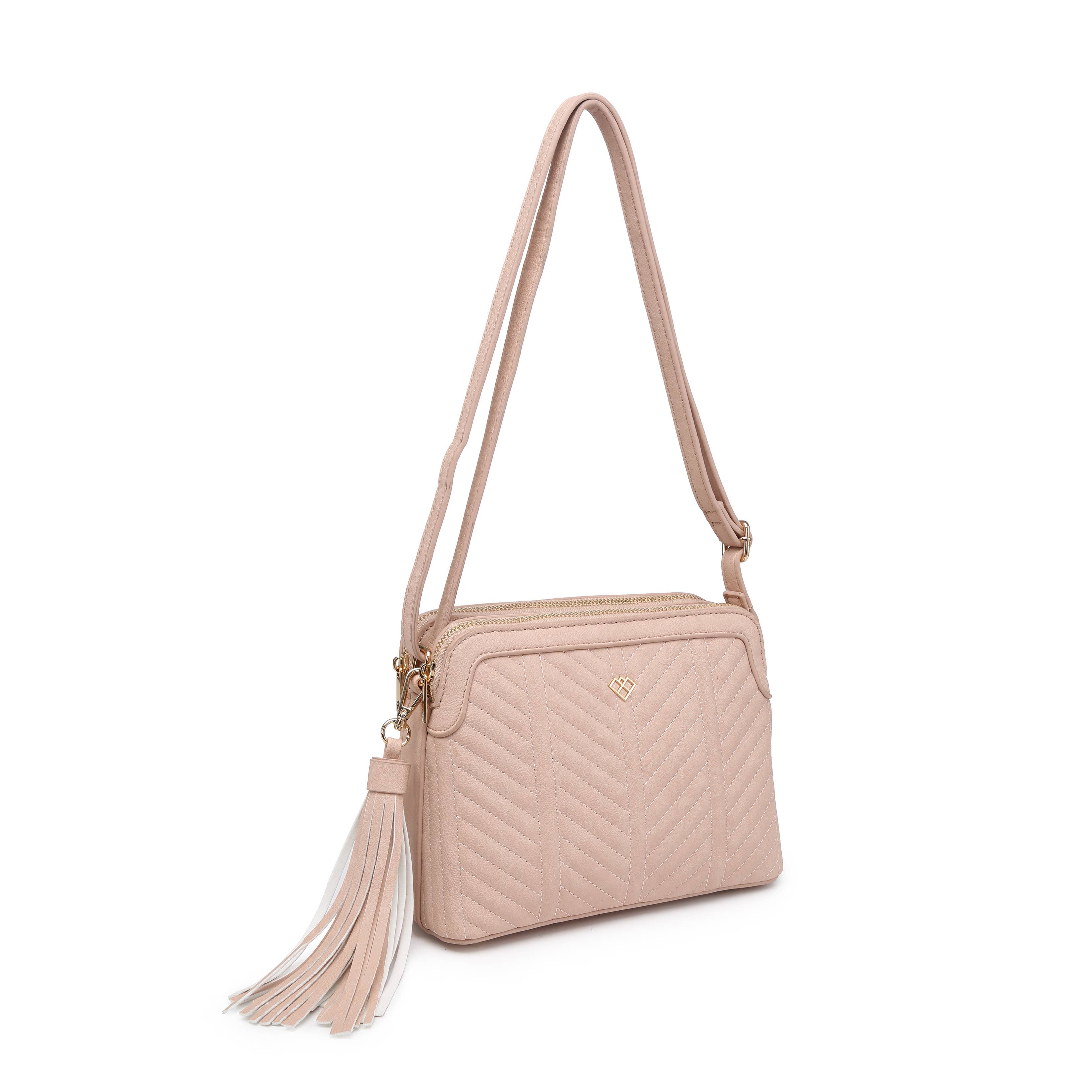 Papaya Fashion Ltd – wholesale Crossbody bag – Women's – CC022-Tassel Two Zip Top Compartments Cross Body Bag5