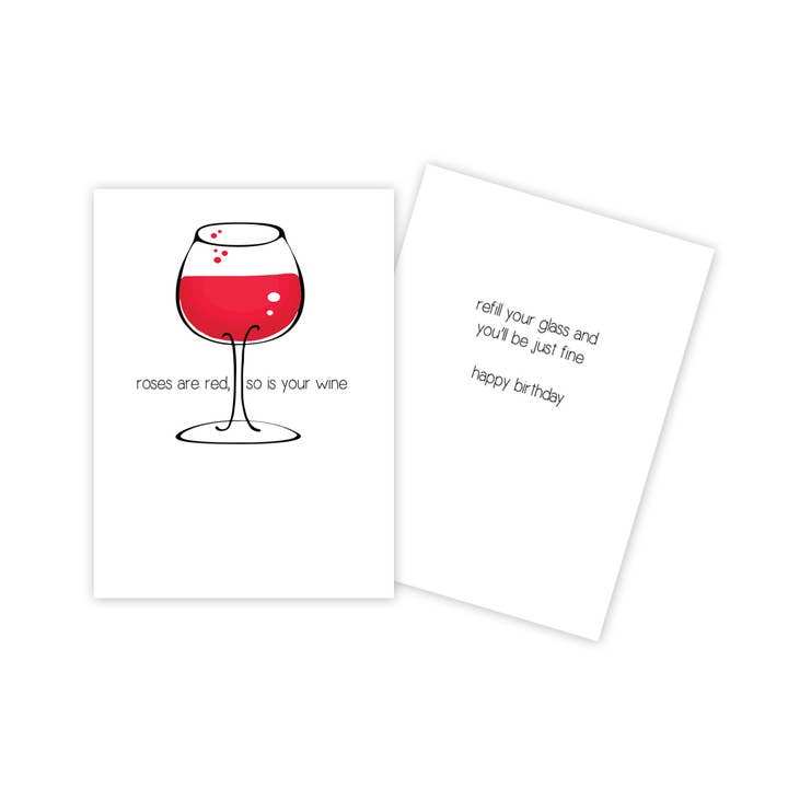 Tarjeta de cumpleaños para copa de vino tinto para venta al por mayor de Sun Day Greetings