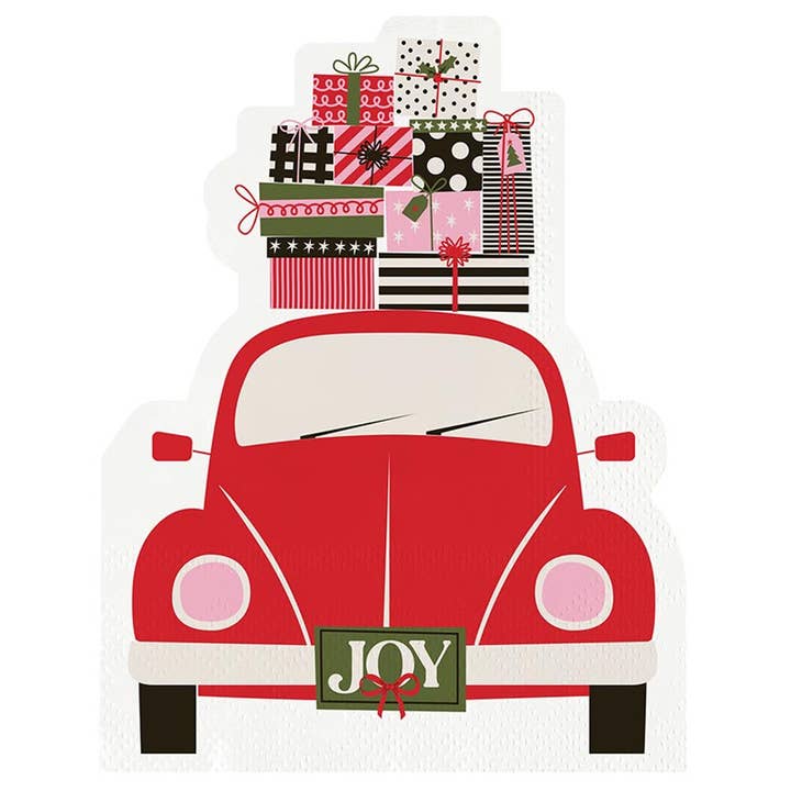 Shaped Party Napkins - Christmas Car - 20ct for wholesale by Slant Collections by Creative Brands
