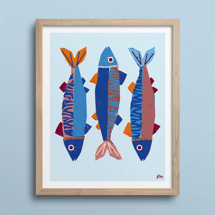 Kautzi Illustrations – wholesale Art print – Mackerel – 8 x 10 Print – Wholesale0