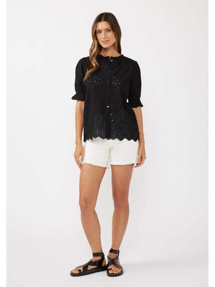 Lovestitch - Wholesale Blouse - Women's - Embroidered Eyelet Cotton Summer Top