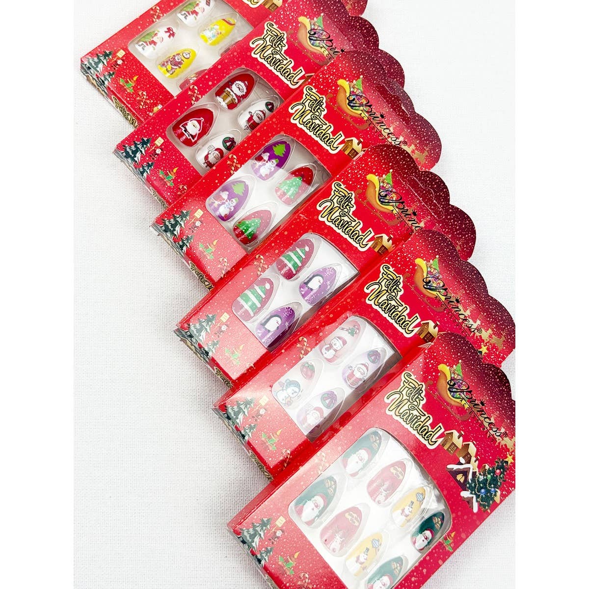 MIX COLOR Christmas Theme Fancy Press On  Nails Set for wholesale on Faire1