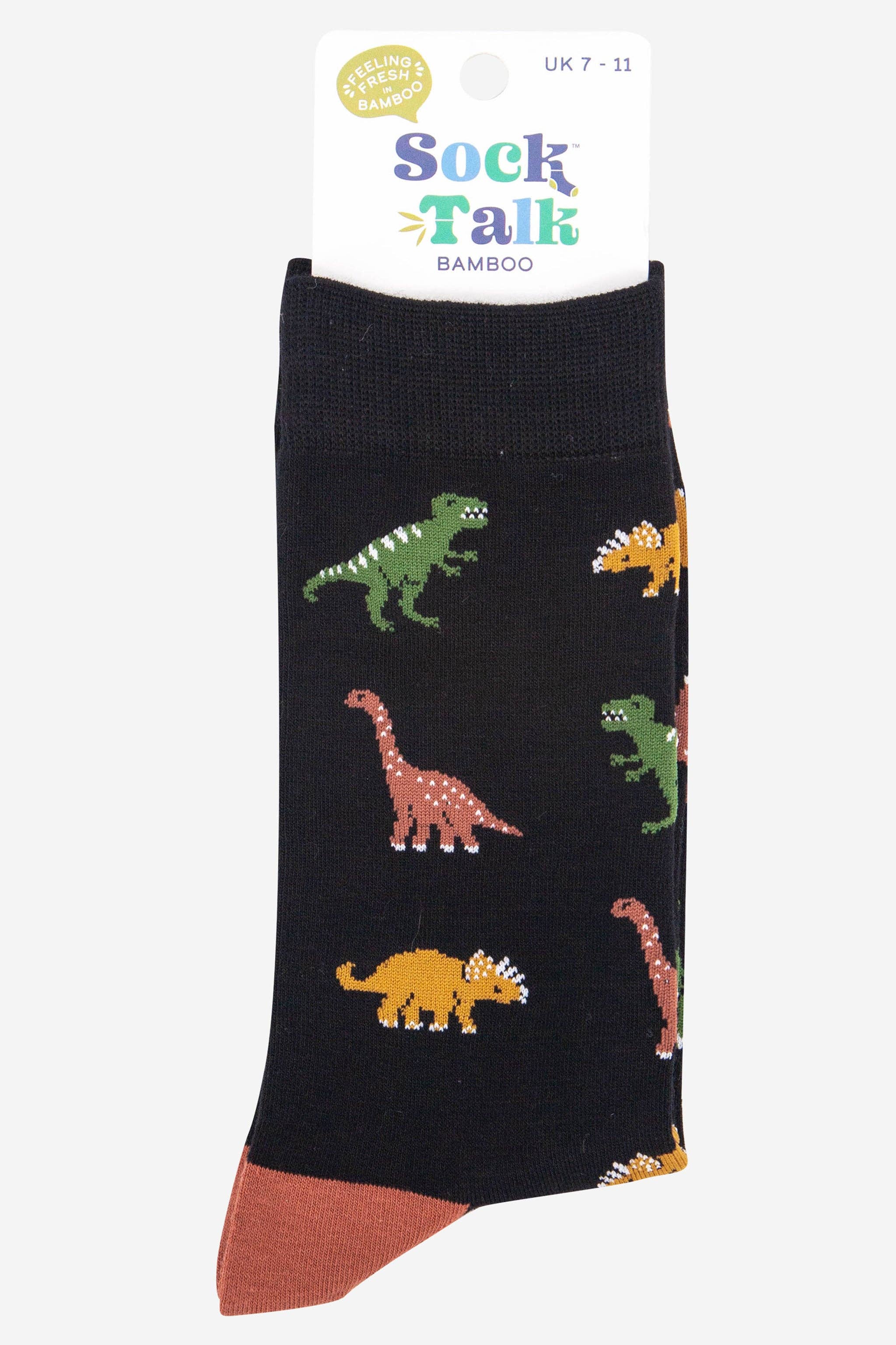 Sock Talk – wholesale Strumpor - Herr – Bambustrumpor med dinosaurietryck för män3