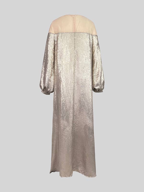 GOLD A-Line Gauze See-Through Shiny Evening Dress for wholesale on Faire4